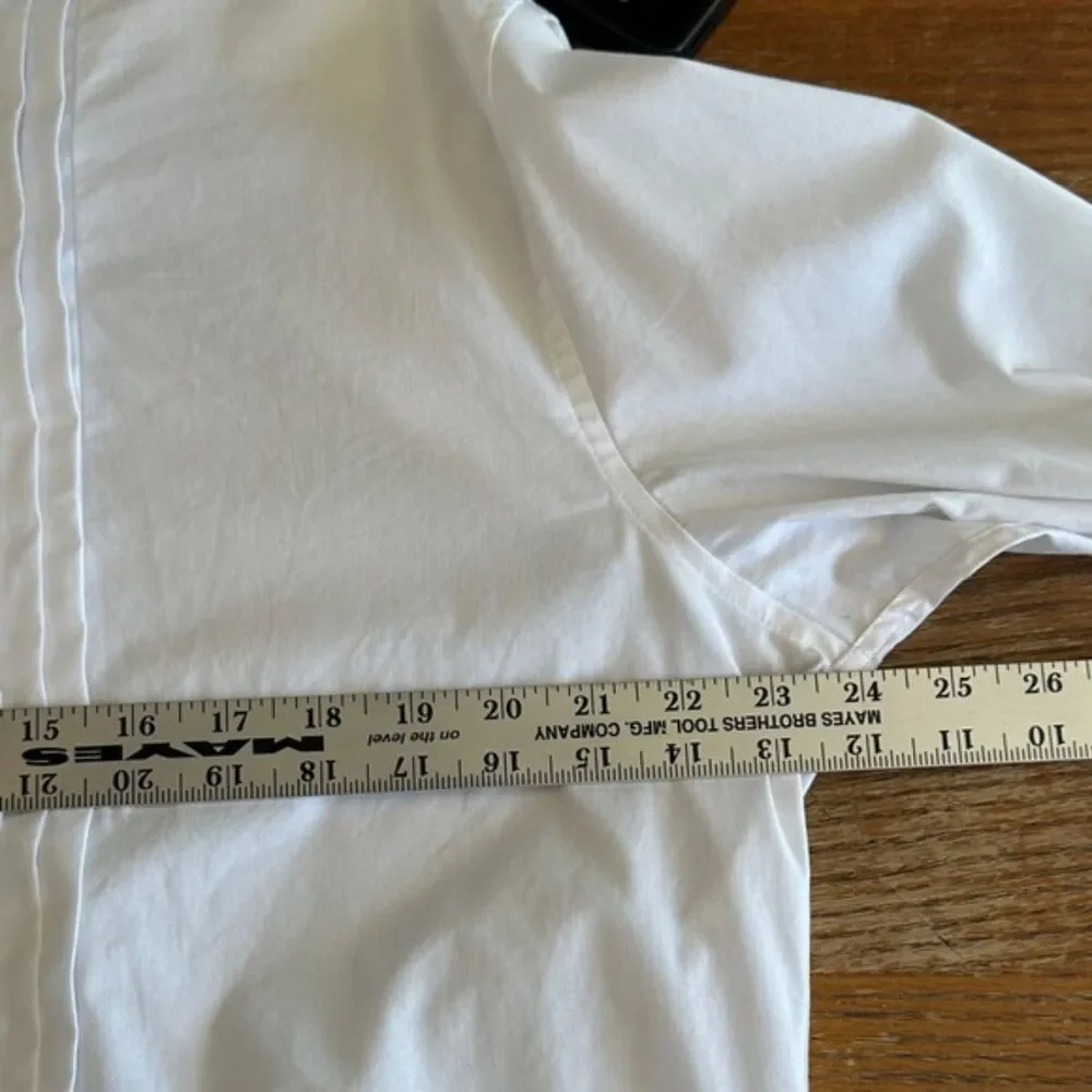 J. Crew Ludlow Pleated Bib Tuxedo Shirt Mens XL Cuff Links Formal Event White